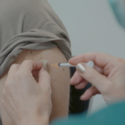 An MIQ or border worker getting the Covid-19 Pfizer vaccine. Photo: Supplied / Ministry of Health