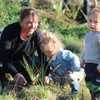 Spending the day together helping plant native species at the Waitaki Community Gardens are...