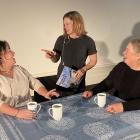 Dunedin actors (from left) Clare Adams, Jodie Bate, and Cheryl Amos rehearse a scene from...