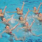 Members of Phoenix Synchro Southland, of Invercargill, (clockwise from front left) Lily McDowall,...