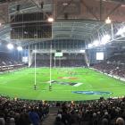 A panoramic view of Forsyth Barr Stadium on Saturday night. Photos: Peter McIntosh