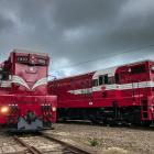 A pair of DA class diesel locomotives that will be used to carry passengers on the ‘‘Sir Edmund...