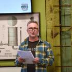 Heritage building developer Lawrie Forbes gives a talk on the Scribes building demolition at the...