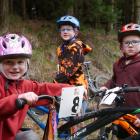 Raring to hit the Reservoir Forest Mountain Bike Track in Oamaru yesterday are siblings (from...