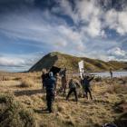 Filming of Coming Home in the Dark on Wellington’s coast. PHOTO: SUPPLIED