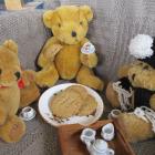 Cabin fever? Teddies take tea and sample homemade digestive biscuits on the recently completed...