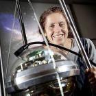 Award-winning theoretical physicist Jenni Adams with a sensor once used in the multi-national...