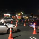 There was a line of cars at McDonald's in Anderson's Bay before it opened this morning. Photo:...