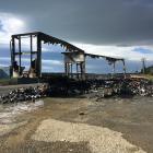 The smouldering remains of a Summerland Express Freight trailer unit  gutted by fire in Makikihi...