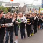 Port Chalmers School pupils pass through Port Chalmers in a previous art parade led by the West...