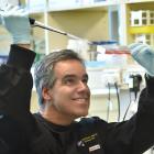 Prof Miguel Quinones-Mateu, of the University of Otago, prepares a wastewater sample for testing...