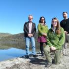 Ready to start on a project to restore Lake Hayes are (from left) Friends of Lake Hayes chairman...