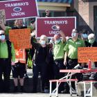 Bus drivers gathered at the Dunedin bus hub yesterday to protest against lack of progress in...
