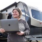 Melany King and Lorne Simmons are spending lockdown in their caravan, which was parked near the...