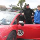 Cromwell man Steve Lyttle shows his Lamborghini to Bede Scully, of Invercargill.