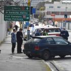 Police at the scene of the accident this morning. Photo: Gregor Richardson