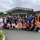 Members of the Otago Student Volunteer Army after doing some garden maintenance at a retirement...