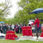 Adrienne Shaw, the organiser of the Descendants of the Chinese Camp Reunion, addresses attendees...