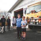 Kakanui brothers Jay (12, front left) and Neiko (8) Thomson donate their Sonic the Hedgehog toy...