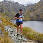 Routeburn Classic women’s winner Sarah Douglas crosses the Harris Saddle.