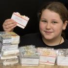 Jeantine Dixon (12) and some of the soap she has made from coffee grounds. PHOTO: GERARD O’BRIEN
