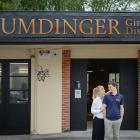 Saskia and Andrew outside their distillery in what used to be the old Morrisons Garage. PHOTO:...