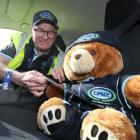 Christchurch South Community Patrol mascot, Ed, dresses for the job. Photo: John Cosgrove