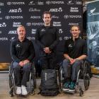 Alpine skiers (from left) Corey Peters, Adam Hall and Aaron Ewen have been selected for the 2022...