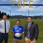 Taieri College assistant principal Jared Peacock, Taieri junior rugby club president Tim Guthrie...