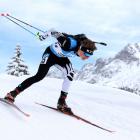 Campbell Wright competes in the IBU World Cup men’s 10km sprint competition at Biathlon Stadion...