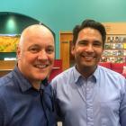 Christopher Luxon (L) and Simon Bridges are taking the party's leadership contest down to the...