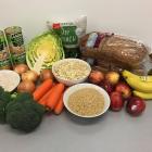 Bags of food high in healthy fats, such as nuts, seeds, olive oil, avocado, 
...