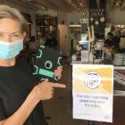 Big Fig co-owner Chrissie La Hood was doing vaccine passport checks on customers yesterday. PHOTO...