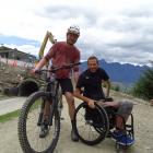 Queenstown mountain biker Simon Noble (left) and Makingtrax founder Jezza Williams. PHOTO: CASS...