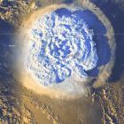 A satellite image of the Tonga volcanic eruption. PHOTO: TONGA METEOROLOGICAL SERVICE