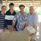 Snowdon Station sheep breeder Annabel Tripp (third from left), accompanied by her children...