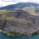 An aerial photo reveals the extent of the fire which burned a Department of Conservation reserve...