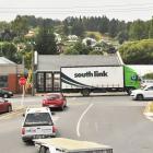 Motorists negotiate an intersection in Green Island, Dunedin, where a roundabout is planned. It...