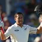 Ross Taylor celebrates after reaching his double century against Australia in Perth in November...