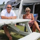 Siblings Colin Smythe and Wendy Casey meet halfway for summer at the Kurow Holiday Park. PHOTO:...