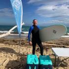 Aaron Packer gets ready to head out into the water at Kakanui’s Campbells Bay. PHOTOS: SUPPLIED