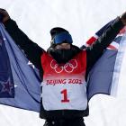Zoi Sadowski-Synnott celebrates after her gold medal winning run. Photo: Getty Images