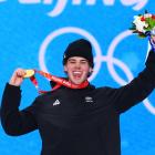 Nico Porteous celebrates his gold medal. Photo: Getty Images