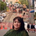 Cr Carmen Houlahan stands in a now blocked-off Filleul St. PHOTO: GREGOR RICHARDSON