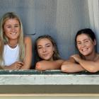 Isolating in North Dunedin are students (from left) Maya Davis (19), of Christchurch, Ayla Lunn ...