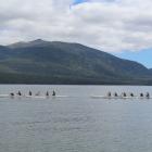 Te Rua o Te Moko, of Fiordland, competes with Te Piritahi Waka Ama Club, of Invercargill, at Te...