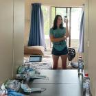 Seraphine Ruch (17) in her room at the University of Otago’s UniCol hostel yesterday. PHOTO:...