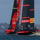 Team NZ (left) and Luna Rossa battle it out on Waitemata Harbour in last year's edition of the...