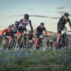 Riders set off on the final day of the three-day The Prospector in the Matangi MTB Park yesterday...