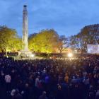 Many thousands turned out for the Anzac Day dawn service at the cenotaph in Dunedin in 2018....
